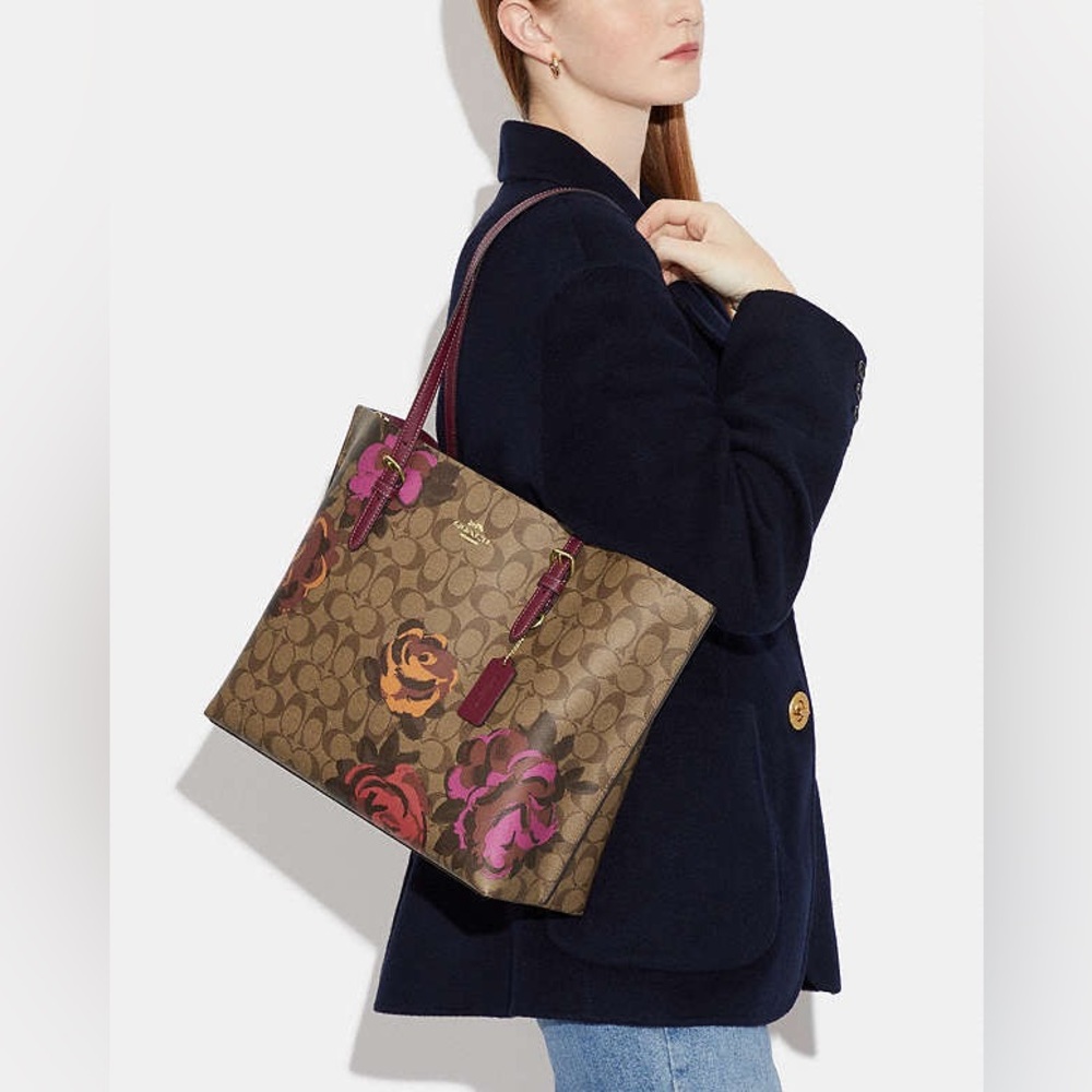 Coach Mollie Tote Bag In Signature Canvas With Jumbo Floral Print